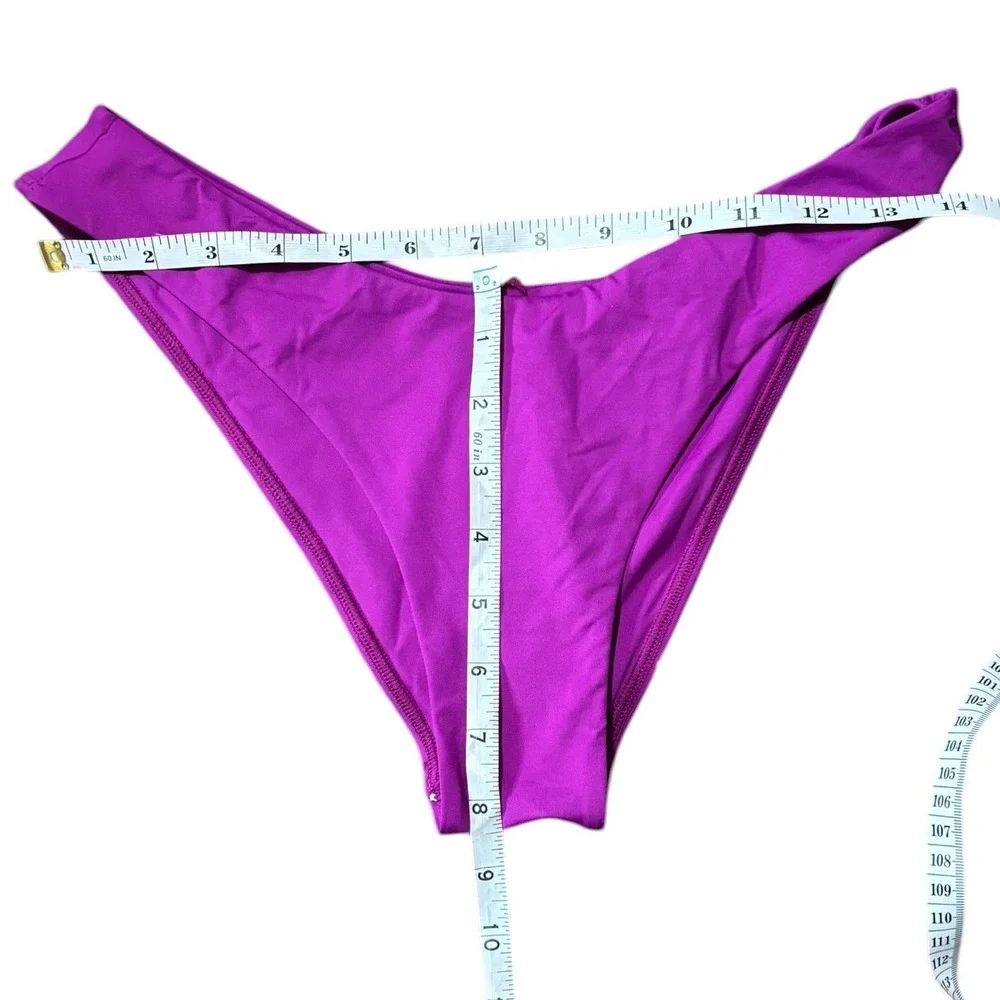 L*Space Rocky Bikini Bottom Wild Aster‎ Magenta Purple High Cut V-Front NWT M